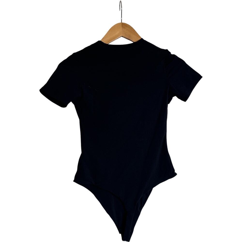 Quince Cotton Jersey Short Sleeve Bodysuit Black Small NWT Organic Cotton - Picture 7 of 8